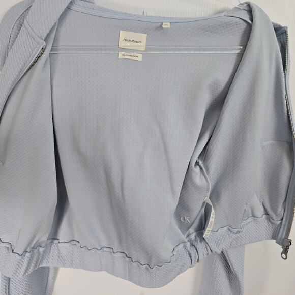 7 Diamonds Restoration Collection Hoodie & Shorts Set Ice Blue Textured Size XS - Picture 10 of 10